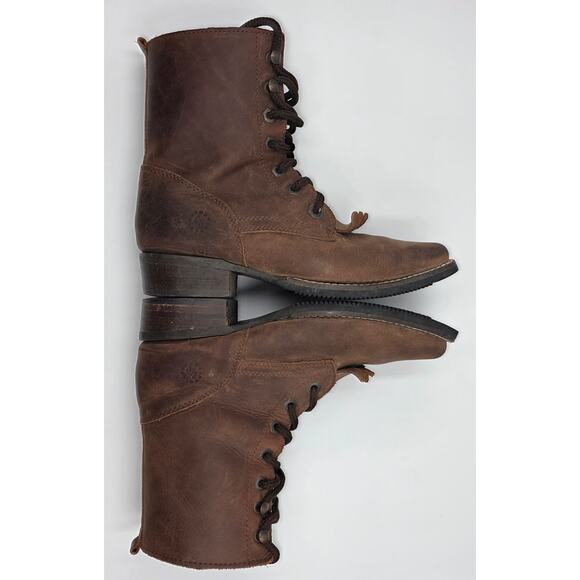 Caballo Dorado Brown‎ Leather Boots Kids 2Y Square Toe Western Cowgirl Classic - Picture 4 of 9